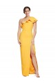 Safran Fourreau Crêpe Stretch Longue Formelles Robes demoiselle d'honneur / Robes de soirée / Robes de bal Outlet