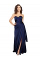 Saphir Trapèze Sans bretelle Satiné Soyeux Longue Formelles Robes demoiselle d'honneur / Robes de soirée / Robes de bal Outlet