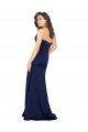 Saphir Trapèze Sans bretelle Satiné Soyeux Longue Formelles Robes demoiselle d'honneur / Robes de soirée / Robes de bal Outlet