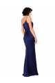 Saphir Trapèze Satiné Soyeux Longue Formelles Robes demoiselle d'honneur / Robes de soirée / Robes de bal Outlet