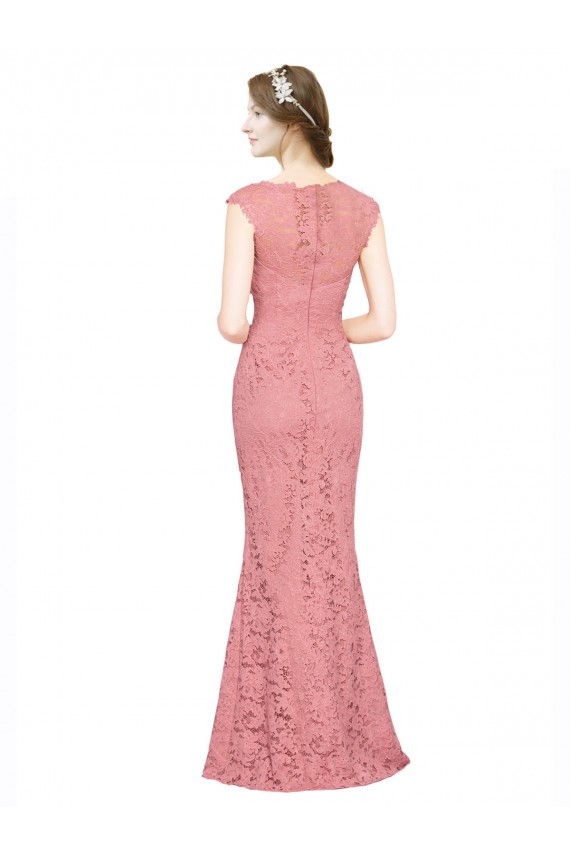 Saumon Sirène Sans bretelle Dentelle Longue Robes demoiselle d'honneur / Robes de bal Outlet