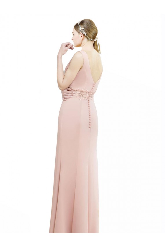Sirène Col Bateau Col Haut Mousseline Longue Robes demoiselle d'honneur Outlet
