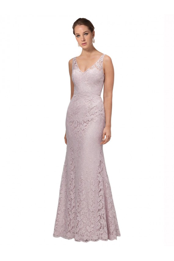 Sirène Col V Dentelle Longue Robes demoiselle d'honneur / Robes de bal Outlet