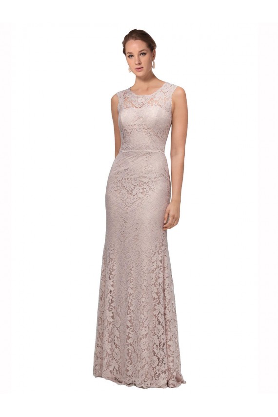 Sirène Illusion Scoop Dentelle Longue Robes demoiselle d'honneur / Robes de bal Outlet