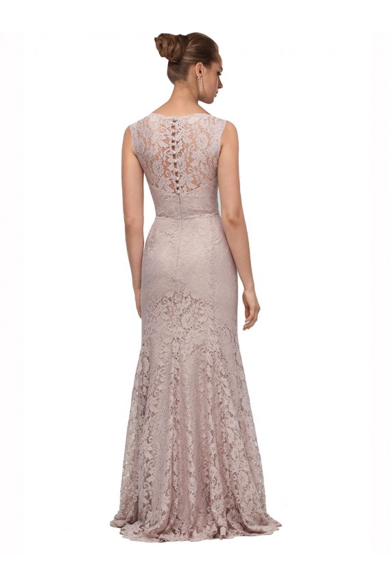 Sirène Illusion Scoop Dentelle Longue Robes demoiselle d'honneur / Robes de bal Outlet