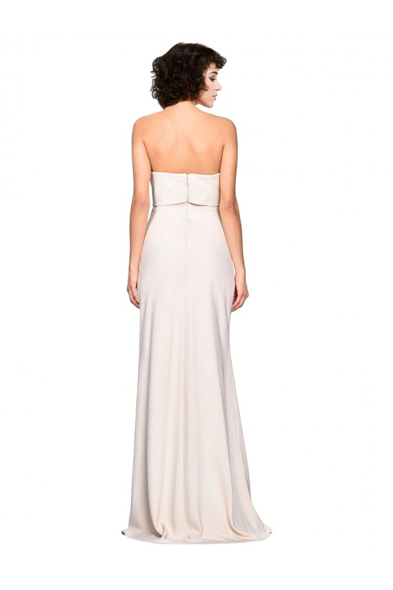 Sirène Sans bretelle Crêpe Stretch Longue Robes demoiselle d'honneur / Robes de bal Outlet