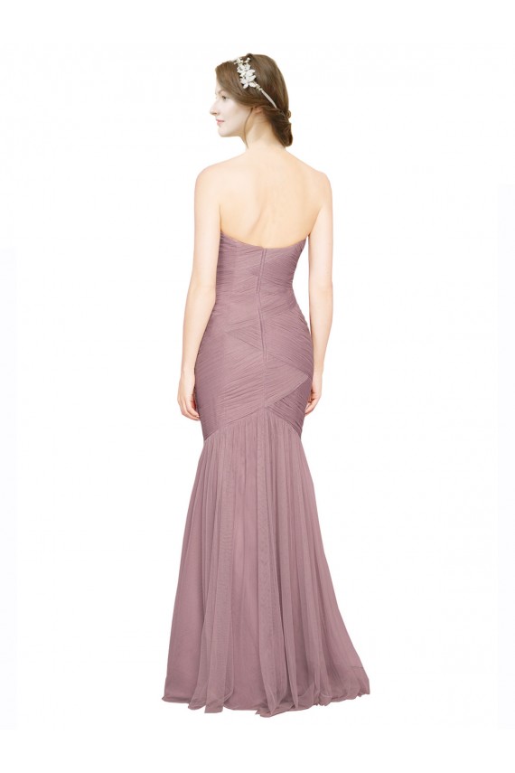 Sirène Sans bretelle Tulle Longue Robes demoiselle d'honneur Outlet