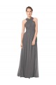 Stormy Silver Trapèze Licou Mousseline Longue Robes demoiselle d'honneur Outlet