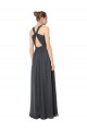 Stormy Silver Trapèze Licou Mousseline Longue Robes demoiselle d'honneur Outlet