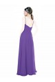Trapèze Bretelles spaghetti Col V Mousseline Longue Robes demoiselle d'honneur Outlet