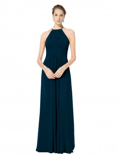 Trapèze Bretelles spaghetti Mousseline Longue Robes demoiselle d'honneur Outlet