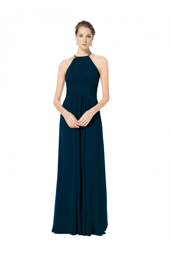 Trapèze Bretelles spaghetti Mousseline Longue Robes demoiselle d'honneur Outlet