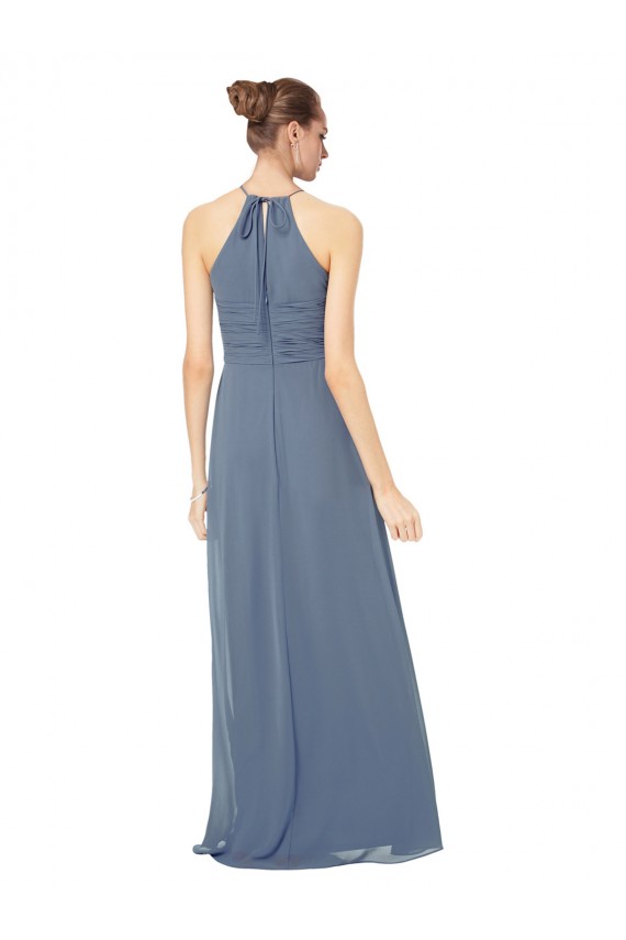 Trapèze Bretelles spaghetti Mousseline Longue Robes demoiselle d'honneur Outlet