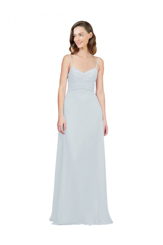 Trapèze Bretelles spaghetti Mousseline Longue Robes demoiselle d'honneur Outlet