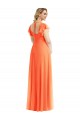 Trapèze Col Carré Mousseline Longue Robes demoiselle d'honneur Outlet