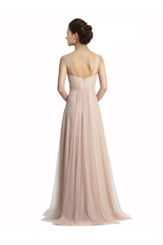 Trapèze Col Carré Tulle Longue Robes demoiselle d'honneur Outlet