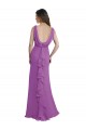 Trapèze Col V Mousseline Longue Robes demoiselle d'honneur Outlet
