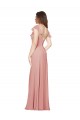 Trapèze Col V Mousseline Longue Robes demoiselle d'honneur Outlet