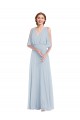 Trapèze Col V Mousseline Longue Robes demoiselle d'honneur Outlet