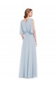 Trapèze Col V Mousseline Longue Robes demoiselle d'honneur Outlet