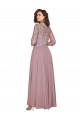 Trapèze Col V Mousseline Longue Robes demoiselle d'honneur / Robes de bal Outlet