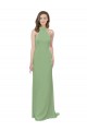 Trapèze Licou Col Haut Mousseline Longue Robes demoiselle d'honneur Outlet