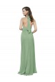 Trapèze Licou Col Haut Mousseline Longue Robes demoiselle d'honneur Outlet