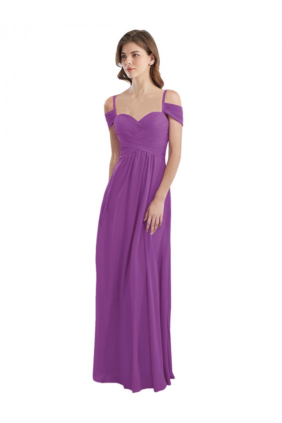Trapèze Mousseline Longue Robes demoiselle d'honneur Outlet