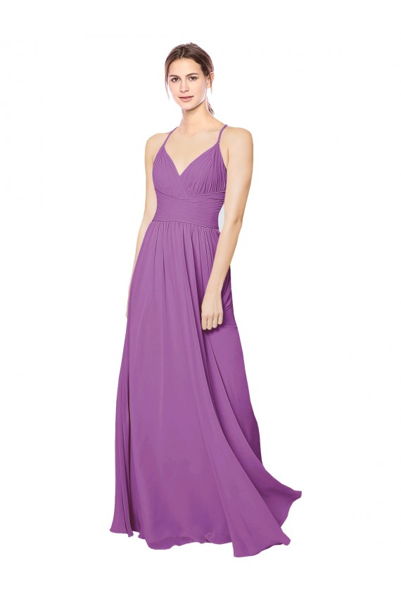 Trapèze Mousseline Longue Robes demoiselle d'honneur Outlet
