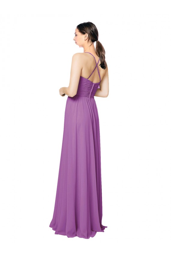 Trapèze Mousseline Longue Robes demoiselle d'honneur Outlet