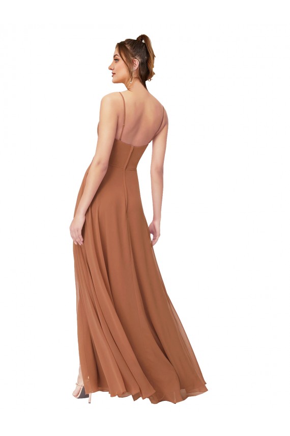 Trapèze Mousseline Longue Robes demoiselle d'honneur Outlet