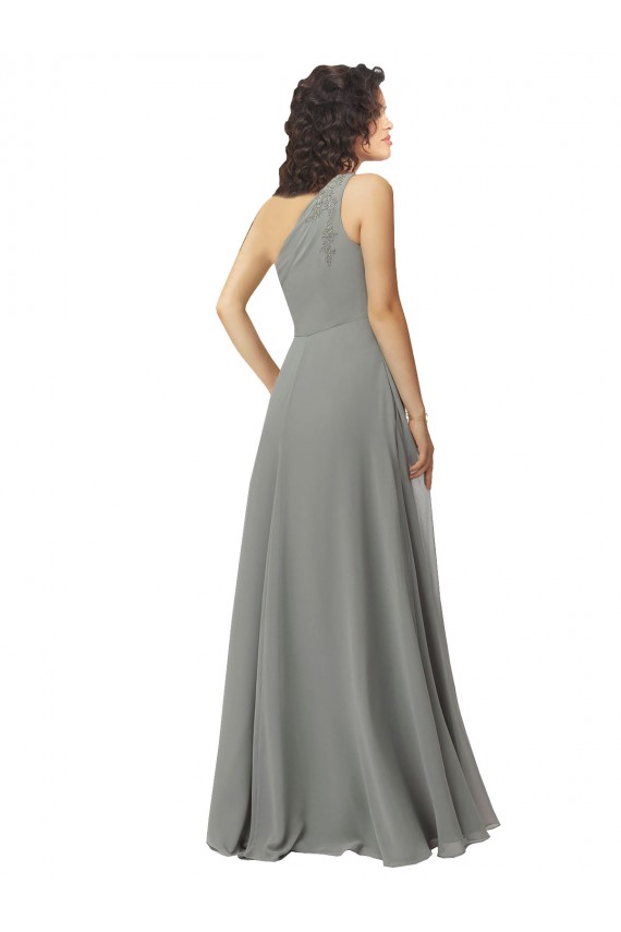 Trapèze Mousseline Longue Robes demoiselle d'honneur Outlet
