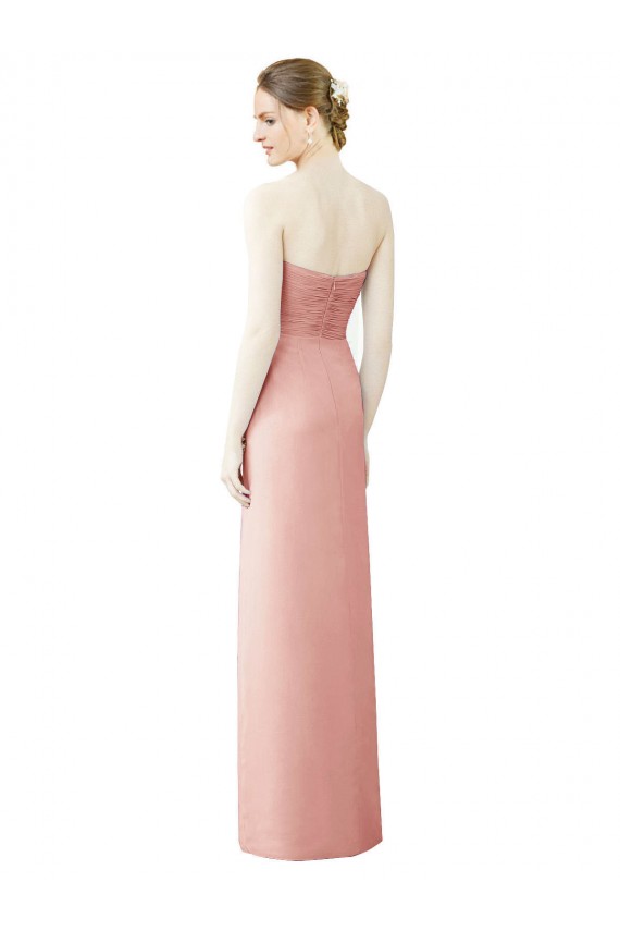 Trapèze Sans bretelle Mousseline Longue Asymétrique Robes demoiselle d'honneur Outlet