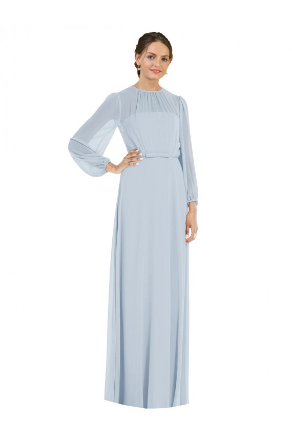 Trapèze Sans bretelle Mousseline Longue Formelles Robes demoiselle d'honneur / Robes de soirée Outlet