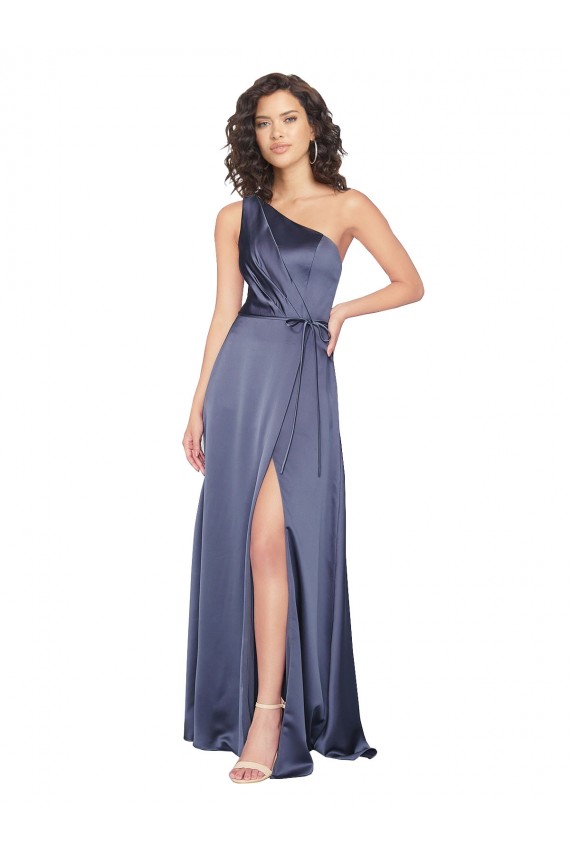 Trapèze Satiné Soyeux Longue Formelles Robes demoiselle d'honneur / Robes de soirée / Robes de bal Outlet