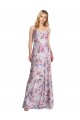 Trapèze Satiné Stretch Floral Longue Formelles Robes demoiselle d'honneur / Robes de soirée Outlet