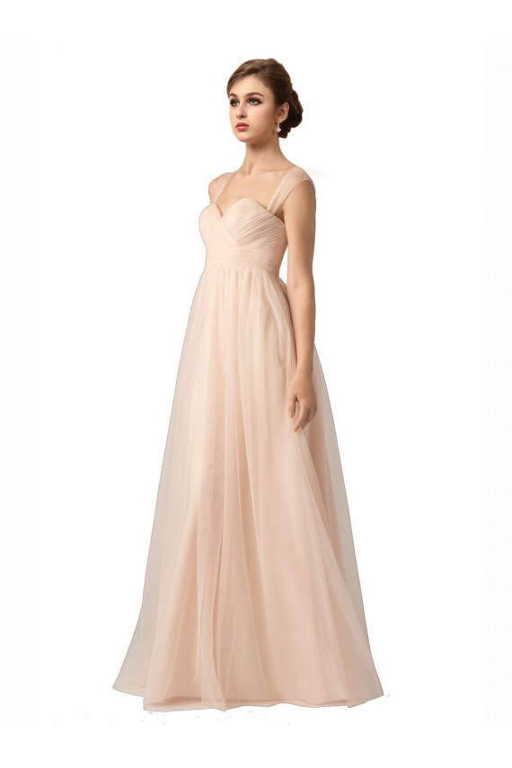 Trapèze Tulle Longue Robes demoiselle d'honneur Outlet