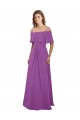 Trapèze Épaule Dénudée Bretelles spaghetti Mousseline Longue Robes demoiselle d'honneur Outlet