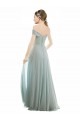 Trapèze Épaule Dénudée Mousseline Dentelle Longue Robes demoiselle d'honneur Outlet