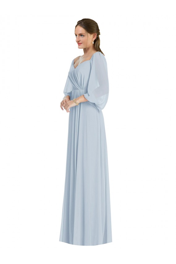 Trapèze Épaule Dénudée Mousseline Longue Formelles Robes demoiselle d'honneur / Robes de soirée Outlet