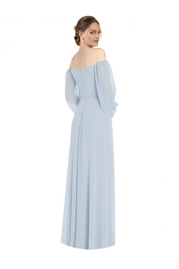 Trapèze Épaule Dénudée Mousseline Longue Formelles Robes demoiselle d'honneur / Robes de soirée Outlet