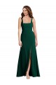 Trompette Col Carré Crêpe Stretch Longue Robes demoiselle d'honneur / Robes de bal Outlet
