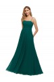 Vert Chasseur Trapèze Bretelles spaghetti Col Carré Mousseline Longue Robes demoiselle d'honneur Outlet