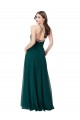 Vert Chasseur Trapèze Col V Mousseline Longue Robes demoiselle d'honneur Outlet