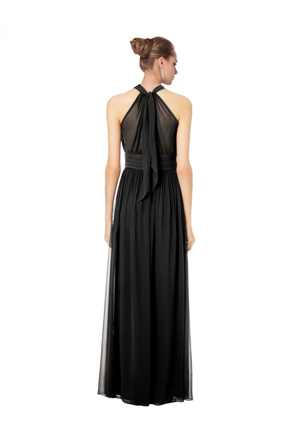 Vert Chasseur Trapèze Licou Mousseline Longue Robes demoiselle d'honneur Outlet