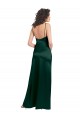 Vert Chasseur Trapèze Scoop Satiné Stretch Longue Formelles Robes demoiselle d'honneur / Robes de soirée / Robes de bal Outlet