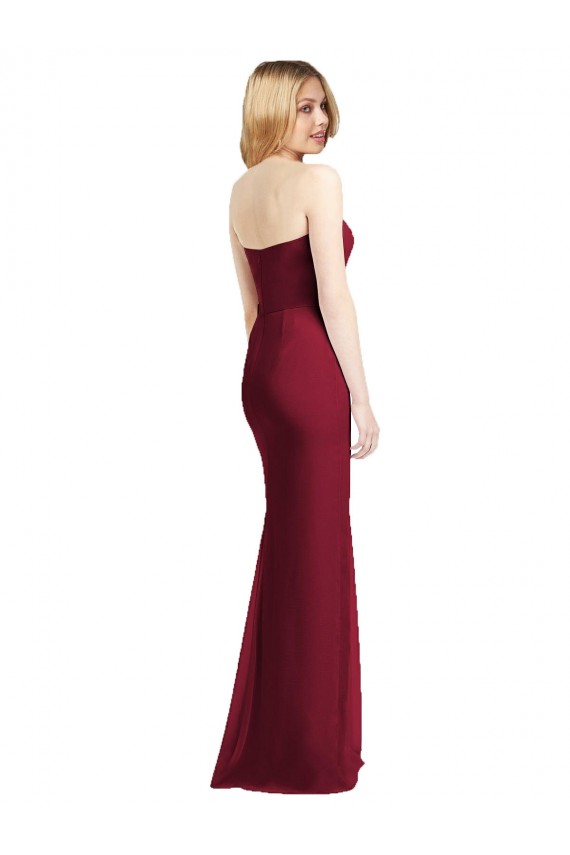 Vert Chasseur Trompette Sans bretelle Mousseline Longue Robes demoiselle d'honneur Outlet