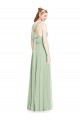 Vert Sauge Trapèze Licou Mousseline Longue Robes demoiselle d'honneur Outlet