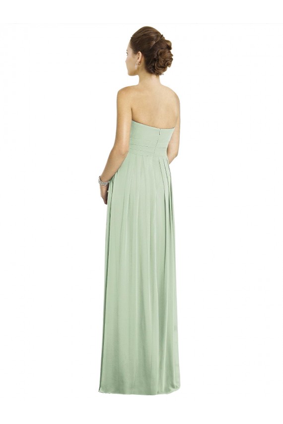 Vert Sauge Trapèze Mousseline Longue Robes demoiselle d'honneur Outlet
