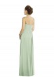 Vert Sauge Trapèze Mousseline Longue Robes demoiselle d'honneur Outlet